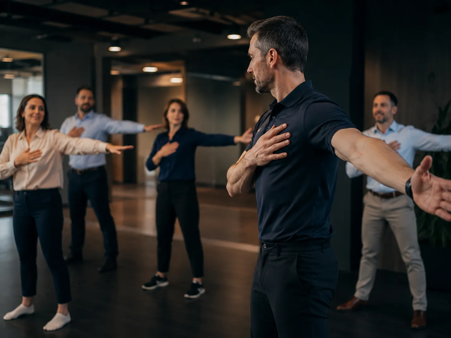 Equipo Fit4Health en sesión de bienestar corporativo